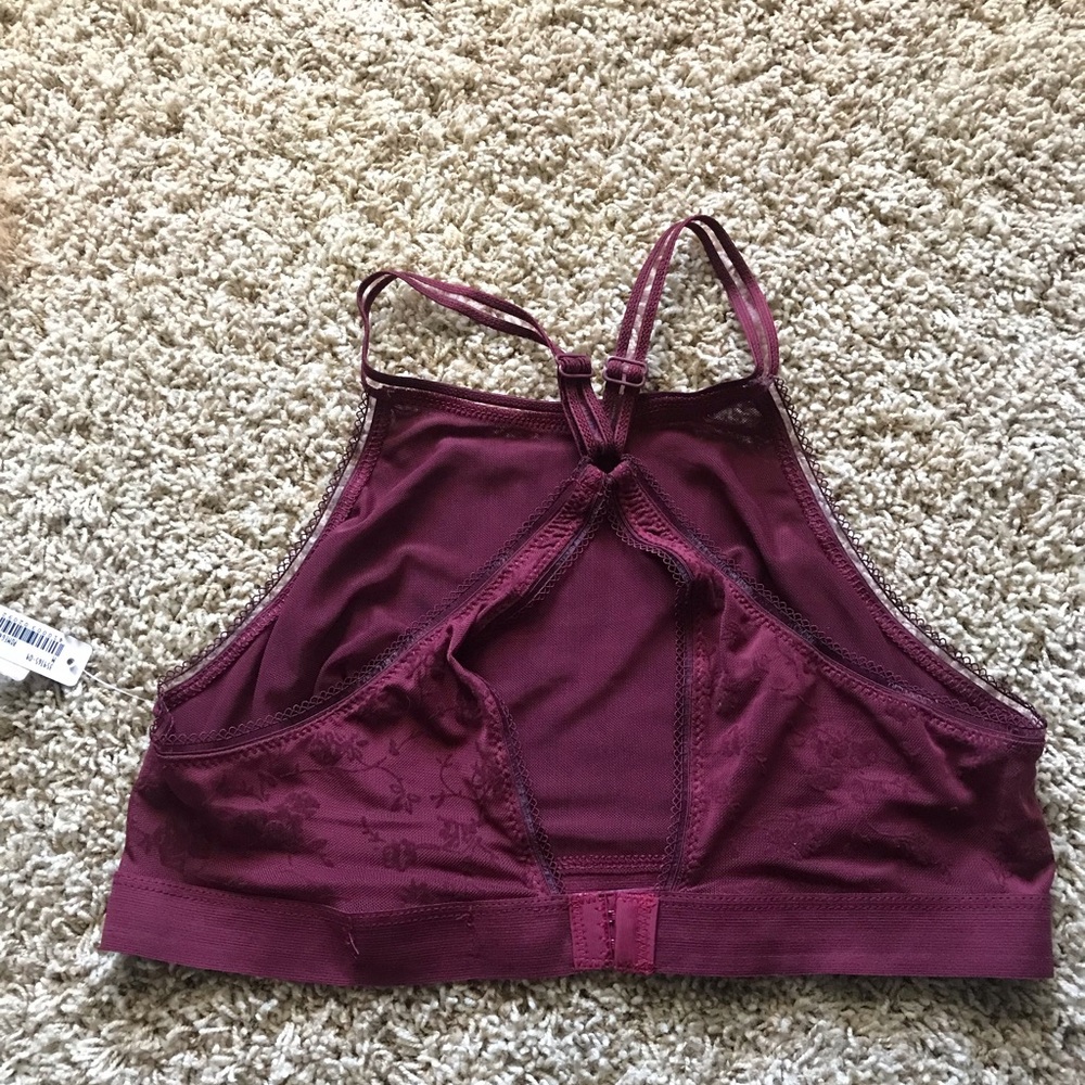 Mesh Maroon Bralette - Picture 2 of 3